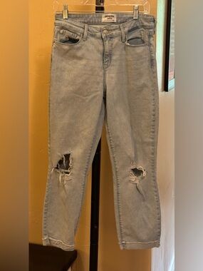 Denizen Levis Mid Rise Boyfriend Blue Distressed Denim Jeans Womens 8 (29x25.5)